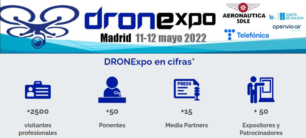 Evento sobre DRONExpo el 11 y 12 de mayo en el pabellón de cristal de Madrid