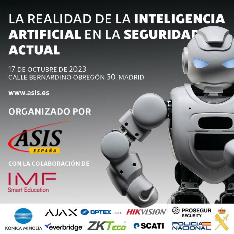 Cartel evento organizado por ASIS. La realidad de la Inteligencia Artificial en la Seguridad Actual